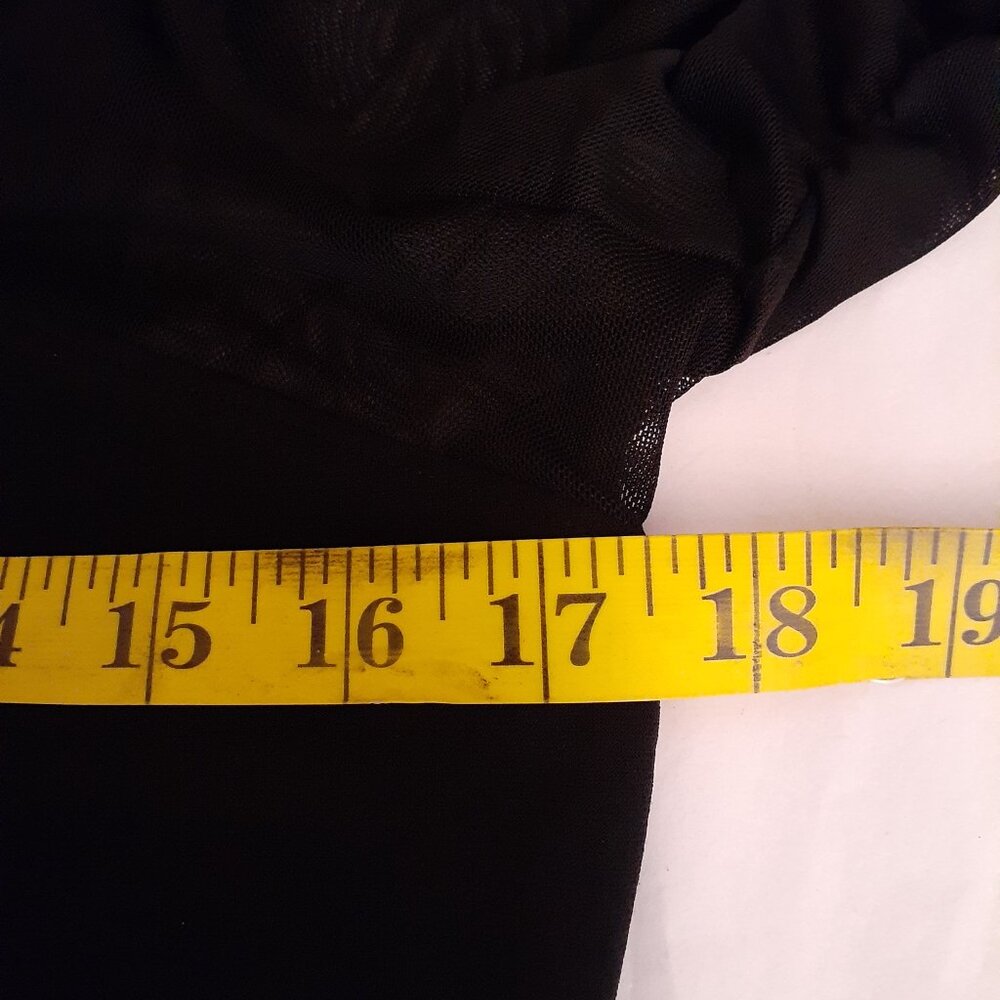 Calvin Klein Mesh Ruched Sleeve Top - Picture 10 of 12